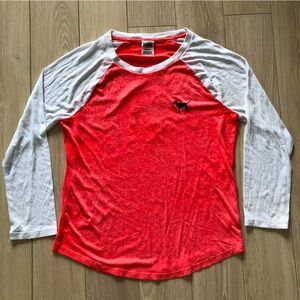 Pink Victoria’s Secret Dog Raglan Long Sleeve Top